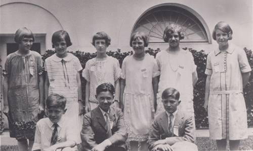 Nine National Spelling Bee Finalists at the White House in 1925